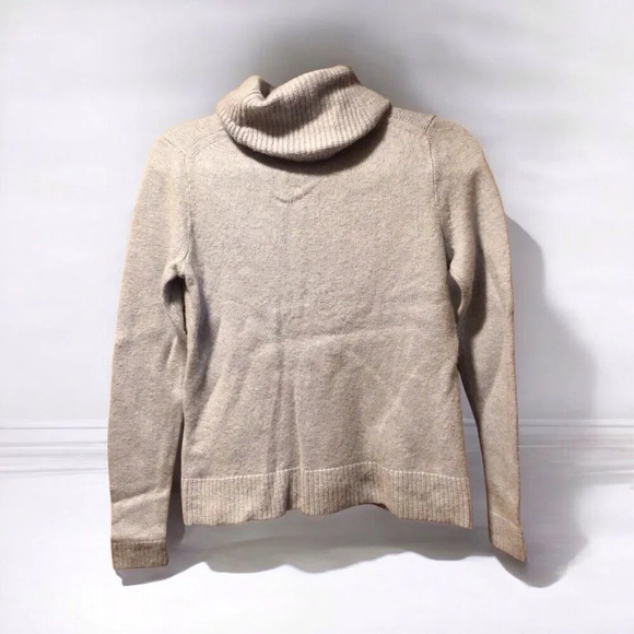 Wool Sweater Women Size Small Blue Knit Turtleneck Merino Light Jumper J CREW - Picture 2 of 7